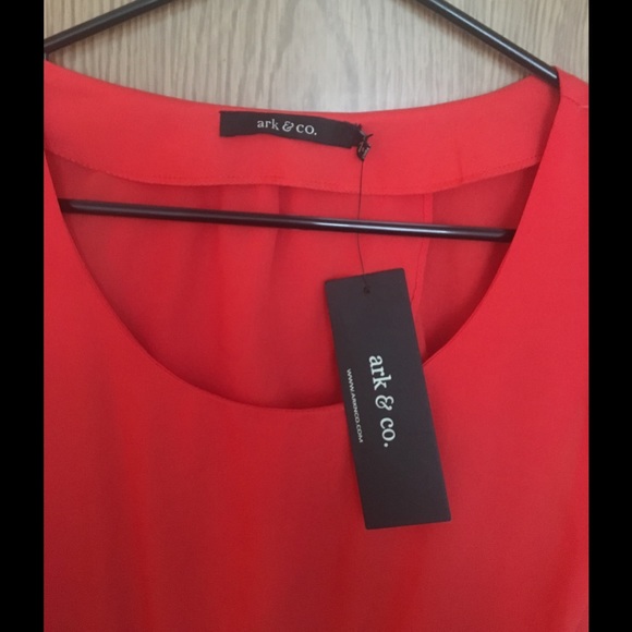 NWT Ark & Co Orange Back Cut Out dress - Picture 2 of 3